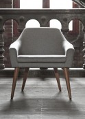 Krzesło SHELL B-1234 dąb tapicerowane z podłokietnikami z kolekcji FAMEG